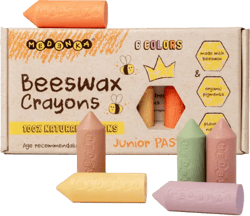 Medenka Junior Set 6 creioane din ceara naturala de albine, pastel