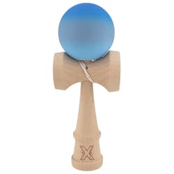 Kendama X , 18 cm, din Lemn, Rubber Grip, Albastru/Gri/Bleu