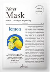 Ariul 7Days Plus Lemon + C Vitamina C, Masca luminozitate
