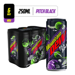 Mountain Dew Pitch Black Grape Flavored Energy Drink 6 Pack Can