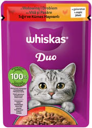 Whiskas Hrana umeda pentru pisici, cu gust de vita si pasare in aspic