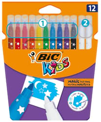 BIC Kids Magic Felt Pens Markere de colorat lavabile, diverse culori
