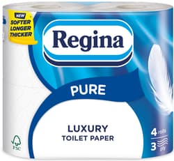 Regina Pure FSC® Hartie igienica, 4 role, 3 straturi, 150 foi