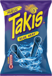Takis Blue Heat Tortilla Chips cu aroma de chili si lamaie verde