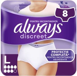 Always Discreet Pants Chiloti pentru incontinenta urinara, marimea L