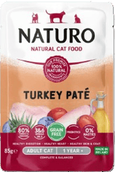Naturo Gluten Free Pate pentru pisici adulte, curcan