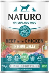 Naturo Gluten Free Hrana umeda pentru caini adulti, vita si pui