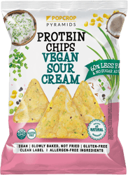Popcrop Chips-uri cu proteina din mazare si aroma de smantana, fara gluten