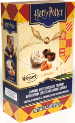 Witor's Harry Potter Praline cu caramel si ciocolata alba, cu umplutura cremoasa de lapte si bucati crocante de caramel