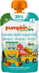 Pumpkin Organics ECO Piure de morcov, mar, lapte de cocos, banana, ananas si spelta
