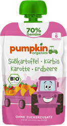 Pumpkin Organics ECO Piure de cartof dulce, dovleac, morcov si capsuni