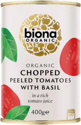 Biona ECO Rosii decojite maruntite cu busuioc la conserva