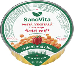 Sanovita Spreadable vegetable paste made from red lentils with peppers and onions
