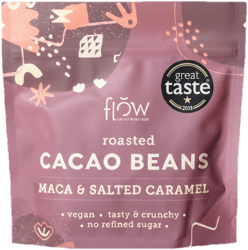 Flow Boabe de cacao coapte, caramel sarat si maca