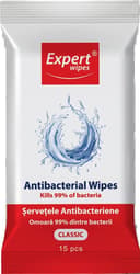 Expert Wipes Servetele umede antibacteriene, classic