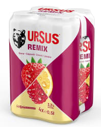 Ursus Remix Bere cu gust de capsune, zmeura si lamaie 4pack