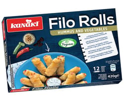 Kanaki Rulouri crocante cu hummus si legume