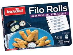 Kanaki Rulouri crocante cu vinete si branza feta
