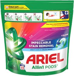 Ariel Base Color Pods Detergent capsules, 12 washes