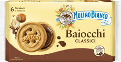 Mulino Bianco Baiocchi Hazelnut Snack Biscuits with Cream