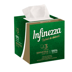 Infinezza Servetele in cutie cub, 80 bucati, 3 straturi
