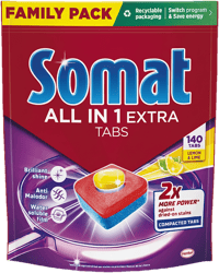Somat All in One Extra Tablete pentru masina de spalat vase, lamaie, 140 spalari