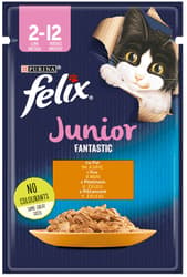 Felix Fantastic Junior Hrana umeda pisici cu pui in aspic