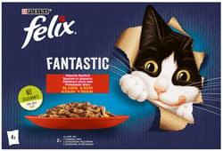 Felix Fantastic Hrana umeda pisici cu vita si pui in aspic multipack 4x85g