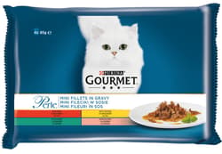 Gourmet Perle Hrana umeda pisici cu vita/pui/iepure/somon in sos 4x85g