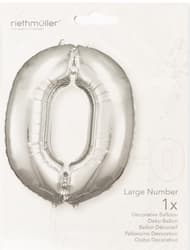 Partycenter Silver Foil Balloon Number 0