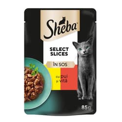 Sheba Selection Wet Food for Adult Cats, with Chicken and Beef in Sauce