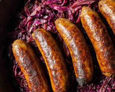 Braised Cabbage with Sausages