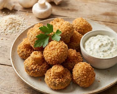 Ciuperci champignon pane croante