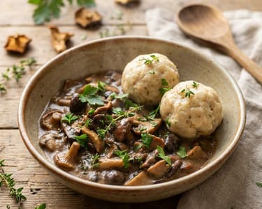 Ragu de ciuperci cu găluște de casă