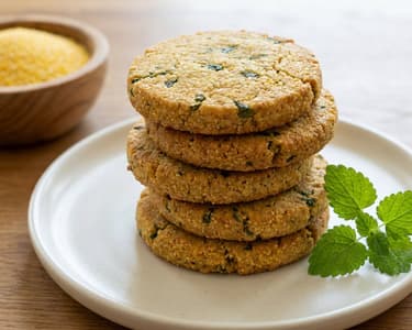 Lemon balm and polenta biscuits