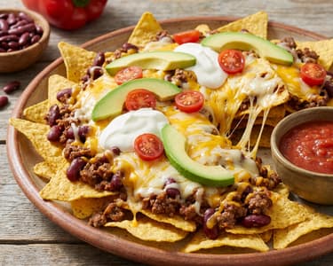 Baked Nachos with Minced Beef