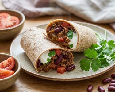 Burrito cu vită și fasole roșie