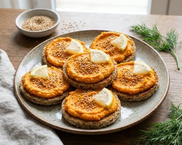 Canapés cu pastă de morcovi și susan