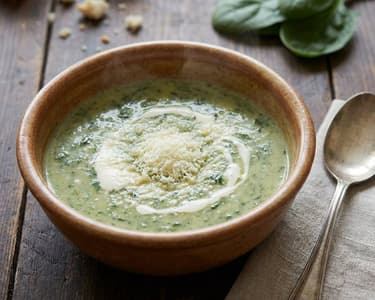 Supă cremă de spanac cu parmezan