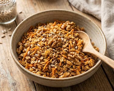Granola sărată cu morcovi și semințe