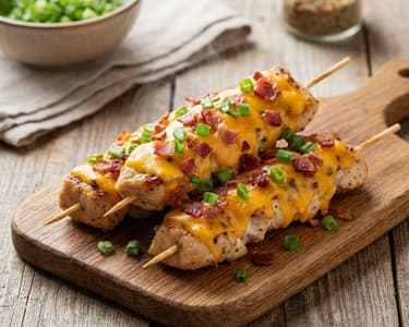 Frigărui de pui cu cheddar și bacon