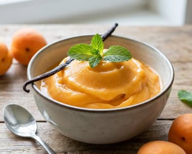 Sorbet rapid de caise cu vanilie