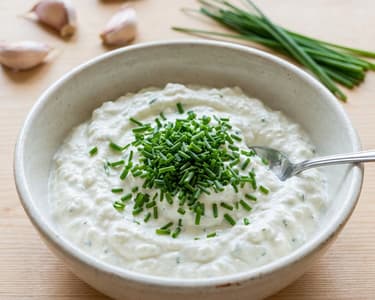 Creamy chive and cottage cheese dip