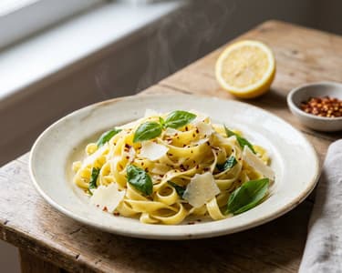 Lemon and Basil Tagliatelle