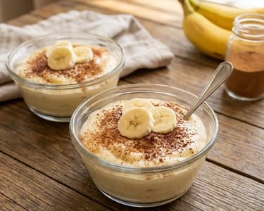 Budincă de banane fără ouă | Desert rapid și sănătos