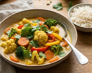Curry de legume cu lapte de cocos