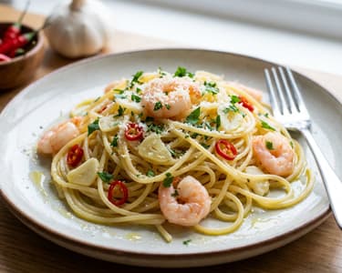 Garlic and Shrimp Spaghetti
