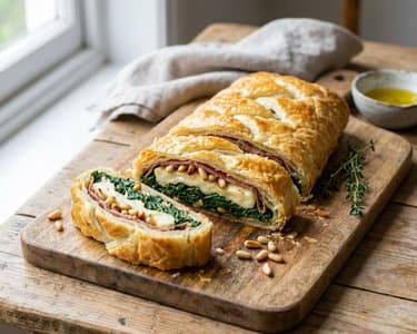Puff Pastry Strudel with Spinach and Halloumi