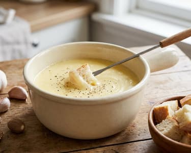 Fondue de brânză cu Gruyère și Emmental