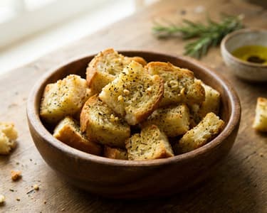 Crutoane de pâine de casă aromate